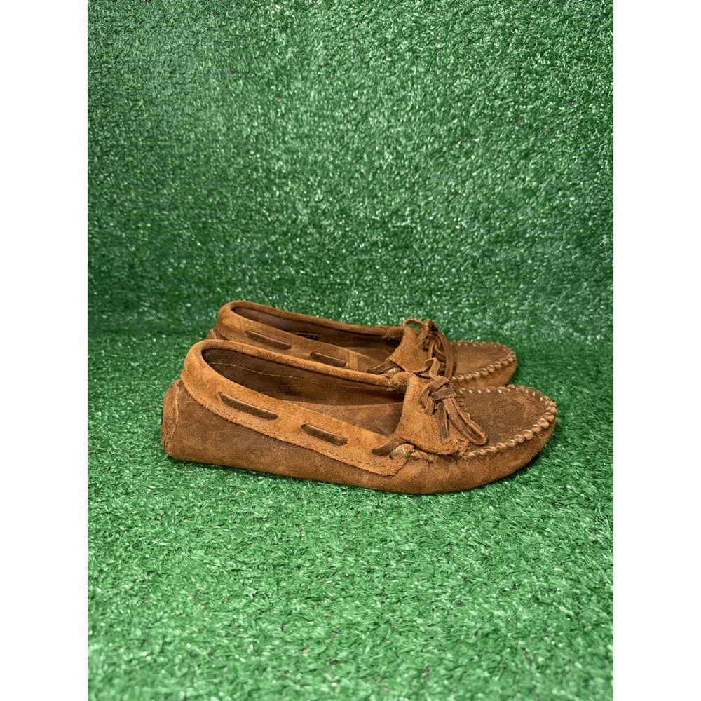 Minnetonka Moccasins Womens Size 8 Kilty Loafers Flats Slip On Tan Suede Brown